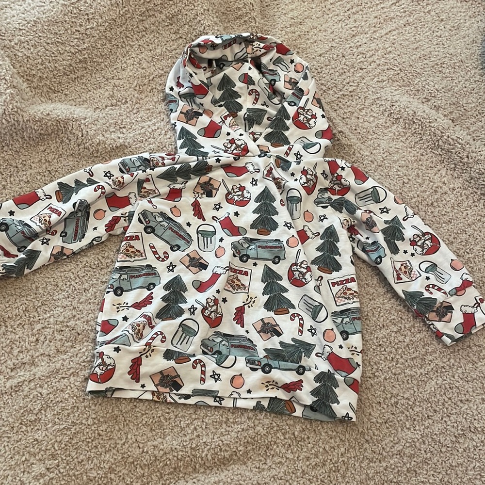 Larkspur baby home alone print hooded sweatshirt